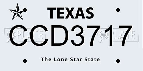 CCD3717 Texas License Plate