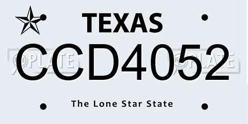 CCD4052 Texas License Plate