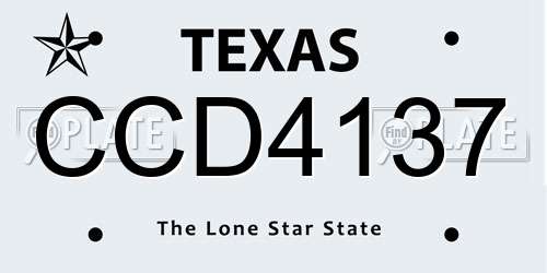 CCD4137 Texas License Plate