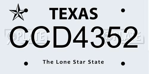 CCD4352 Texas License Plate