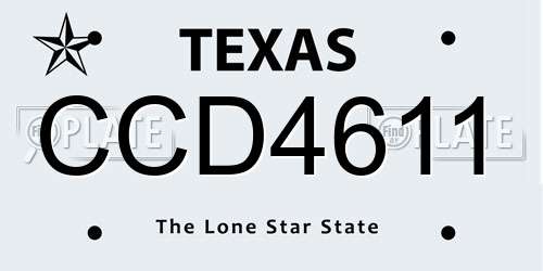 CCD4611 Texas License Plate