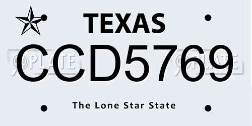 CCD5769 Texas License Plate