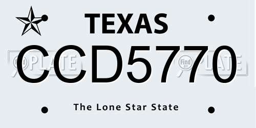CCD5770 Texas License Plate