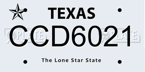 CCD6021 Texas License Plate