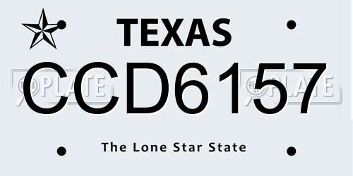 CCD6157 Texas License Plate