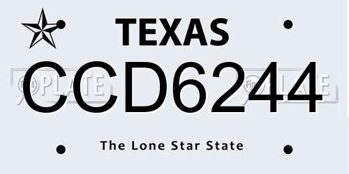 CCD6244 Texas License Plate