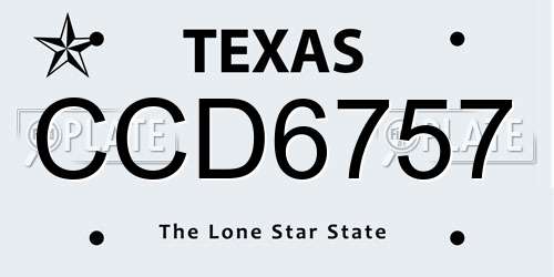 CCD6757 Texas License Plate