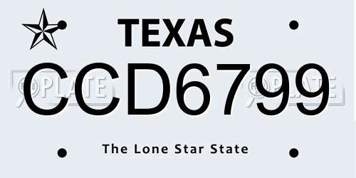 CCD6799 Texas License Plate