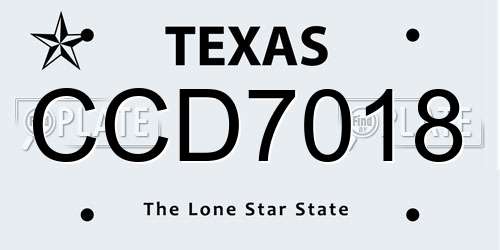 CCD7018 Texas License Plate
