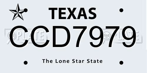 CCD7979 Texas License Plate
