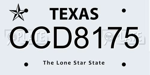 CCD8175 Texas License Plate