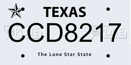 CCD8217 Texas License Plate