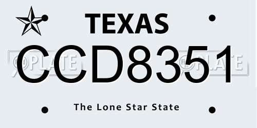 CCD8351 Texas License Plate