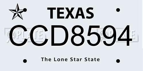 CCD8594 Texas License Plate
