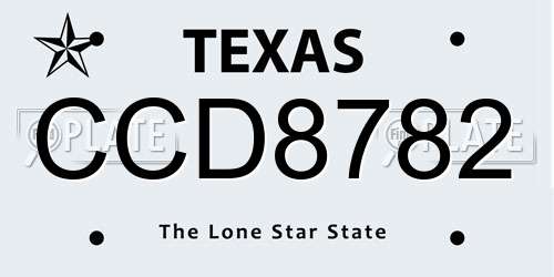CCD8782 Texas License Plate
