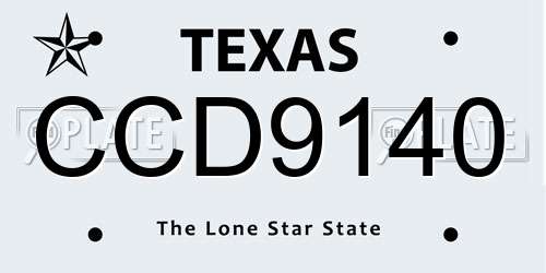 CCD9140 Texas License Plate