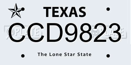 CCD9823 Texas License Plate