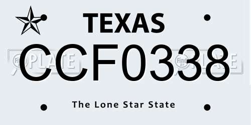 CCF0338 Texas License Plate