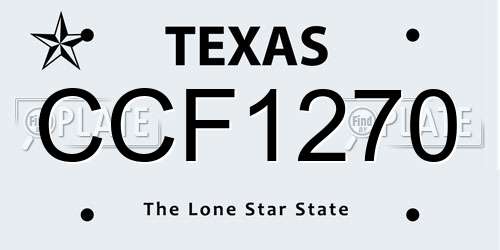 CCF1270 Texas License Plate