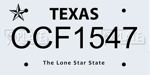 CCF1547 Texas License Plate