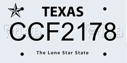 CCF2178 Texas License Plate