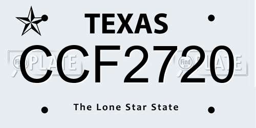 CCF2720 Texas License Plate