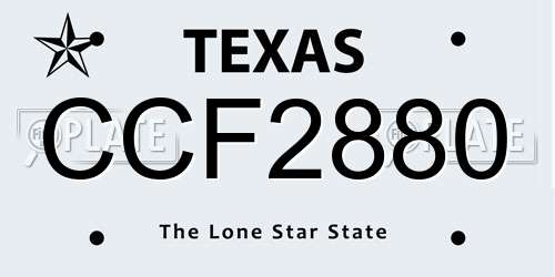 CCF2880 Texas License Plate