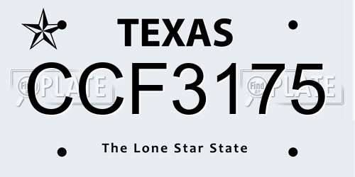 CCF3175 Texas License Plate