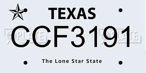 CCF3191 Texas License Plate