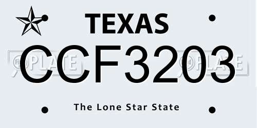 CCF3203 Texas License Plate