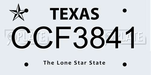 CCF3841 Texas License Plate