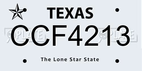 CCF4213 Texas License Plate
