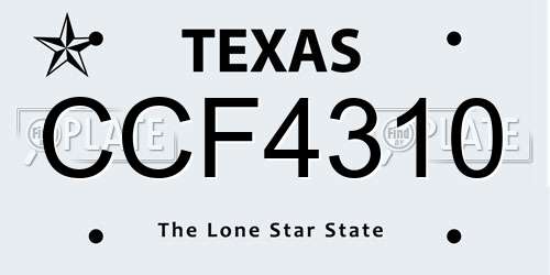 CCF4310 Texas License Plate