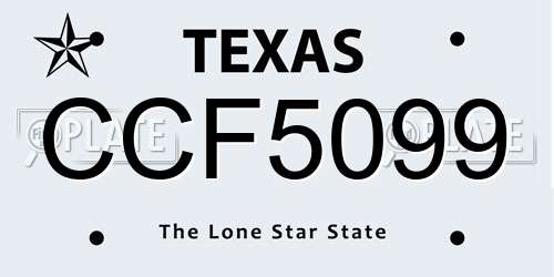 CCF5099 Texas License Plate