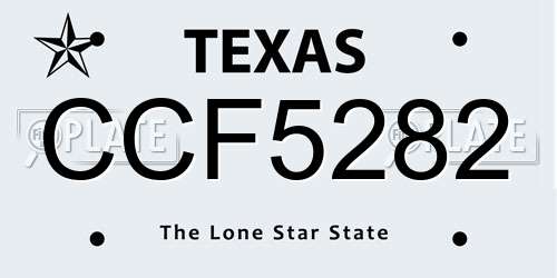 CCF5282 Texas License Plate