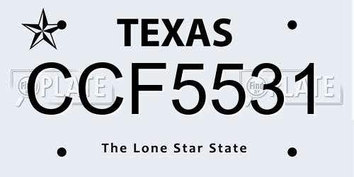CCF5531 Texas License Plate