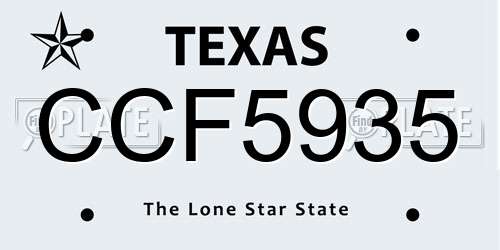 CCF5935 Texas License Plate