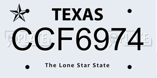CCF6974 Texas License Plate