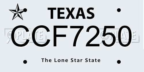 CCF7250 Texas License Plate