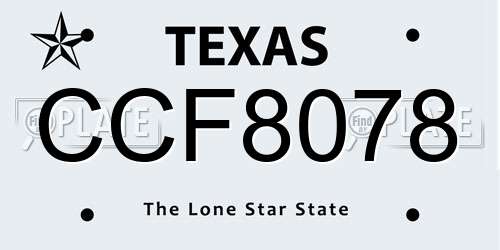 CCF8078 Texas License Plate
