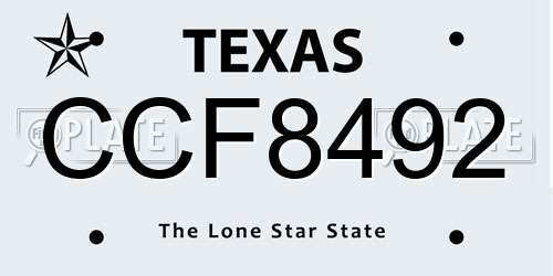 CCF8492 Texas License Plate