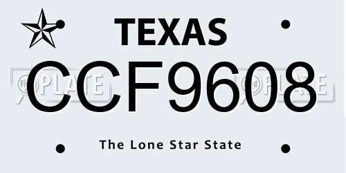 CCF9608 Texas License Plate