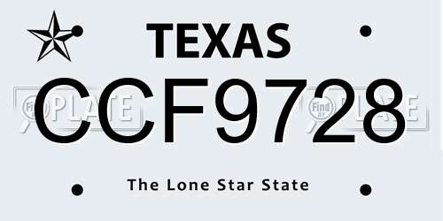 CCF9728 Texas License Plate