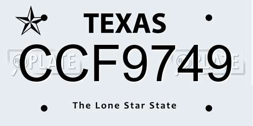 CCF9749 Texas License Plate