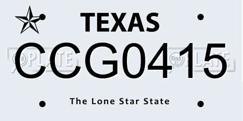 CCG0415 Texas License Plate