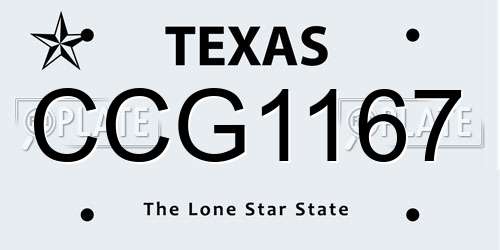 CCG1167 Texas License Plate