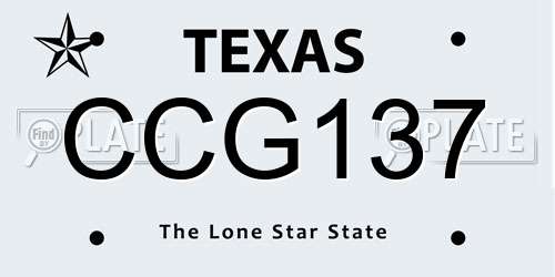 CCG137 Texas License Plate