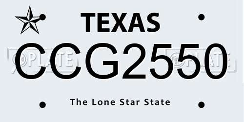 CCG2550 Texas License Plate