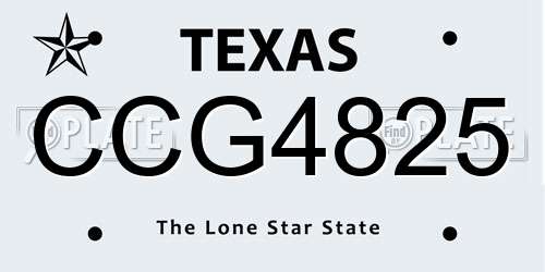 CCG4825 Texas License Plate
