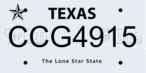 CCG4915 Texas License Plate